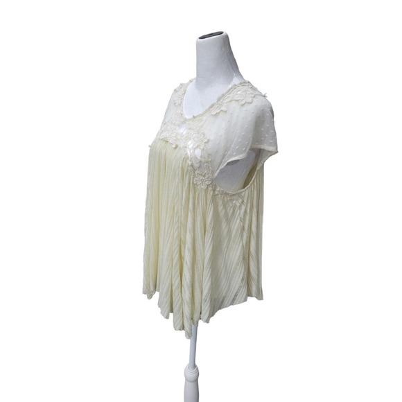 Free People Stars Align Swiss Dot Lace Flowy Sheer Boho Babydoll Tank Top Size M - Picture 5 of 15